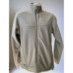 Columbia ladies long sleeve full zip light brown logo fleece ladies jacket S